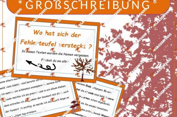 Herbst Fehlerteufel Gro Schreibung Lesekarten Klassenfuchs